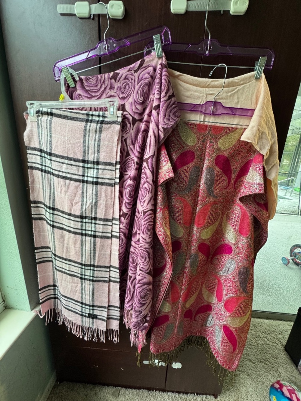4 pashmina scarves and winter hat